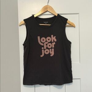 Ban.do Charcoal Muscle Tee with Pink Graphic